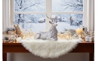 Figurka ozdobna Jeleń 20 cm srebrny 172076