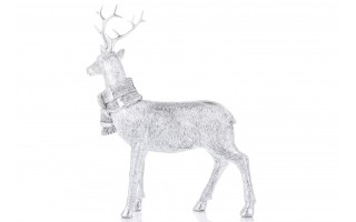 Figurka ozdobna Jeleń 26 cm srebrny 172079