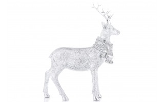 Figurka ozdobna Jeleń 26 cm srebrny 172079