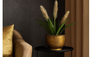 Metalowa osłonka na doniczkę 15 cm złota