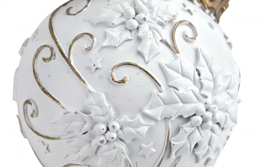 Ozdoba świąteczna Bombki ceramiczne 42 cm biało-złota