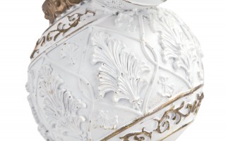 Ozdoba świąteczna Bombki ceramiczne 42 cm biało-złota