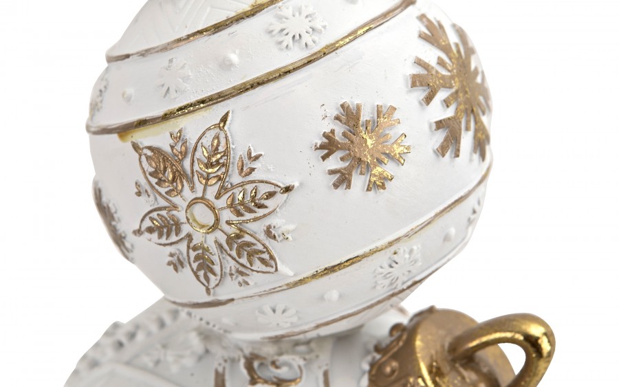 Ozdoba świąteczna Bombki ceramiczne 42 cm biało-złota