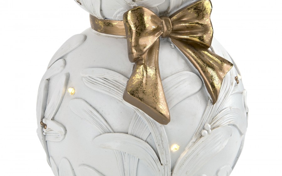 Ozdoba świąteczna LED Bombki ceramiczne 60 cm biało-złota