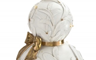 Ozdoba świąteczna LED Bombki ceramiczne 60 cm biało-złota