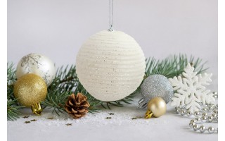 Komplet bombek 6 szt. biały 10 cm 156707