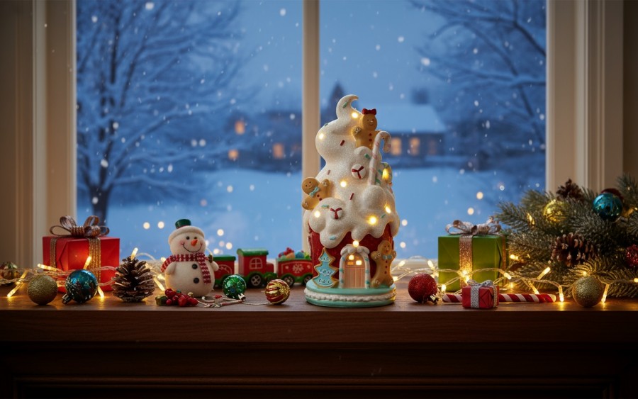 Figurka świąteczna LED Kolorowy Domek