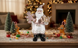 Figurka świąteczna Złoty Mikołaj 32,5 cm