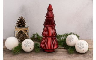 Ozdoba szklana Choinka czerwona duża 54 cm