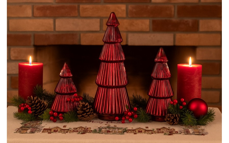 Ozdoba szklana Choinka czerwona duża 54 cm