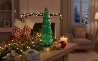 Ozdoba szklana Choinka zielona duża 54 cm