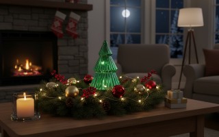 Ozdoba szklana Choinka zielona mała 30 cm