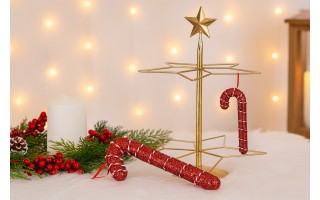 Ozdoba choinkowa Laska 21 cm mała czerwono-biała