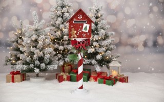 Skrzynka na listy do Św. Mikołaja na stokaju drewniana 8221