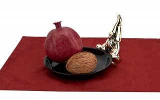 Talerz ozdobny deserowy 18 cm z Krasnalem czarny