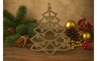 12x Ozdoba świąteczna choinka złota