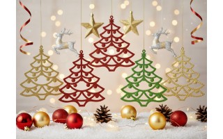 12x Ozdoba świąteczna choinka srebrna