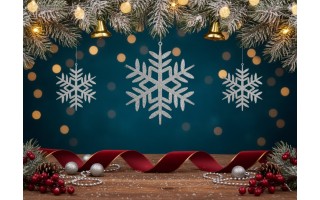 12x Ozdoba świąteczna śnieżynka srebrna