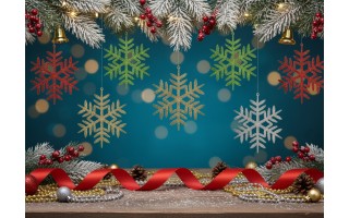 12x Ozdoba świąteczna śnieżynka zielona