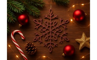 12x Ozdoba świąteczna śnieżynka czerwona