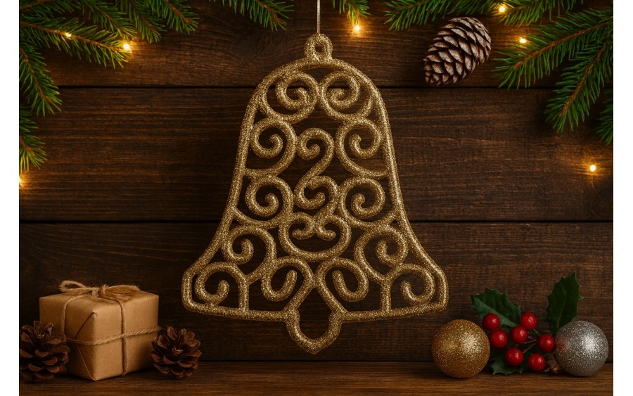 12x Ozdoba świąteczna złoty dzwonek