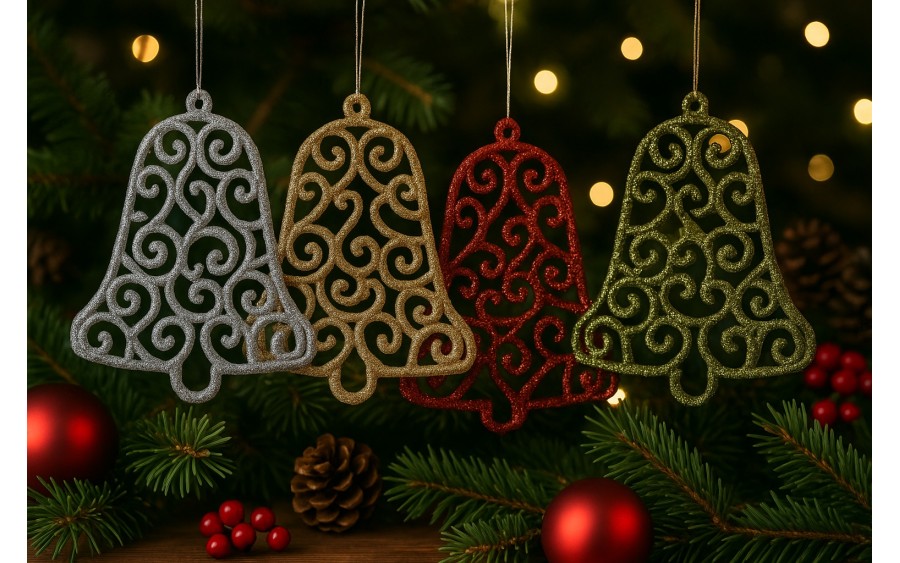 12x Ozdoba świąteczna złoty dzwonek