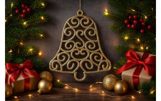 Ozdoba świąteczna Dzwonek złoty