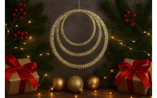 12x Ozdoba świąteczna złota kółko