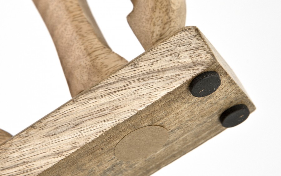 Figurka świąteczna drewniana Renifer 50 cm złota