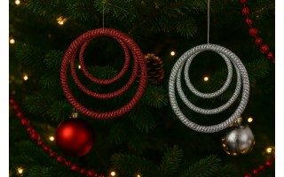 12x Ozdoba świąteczna czerwona kółko