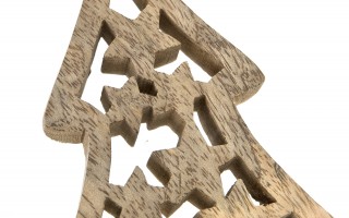 Figurka świąteczna drewniana Choinka 30 cm mała złota