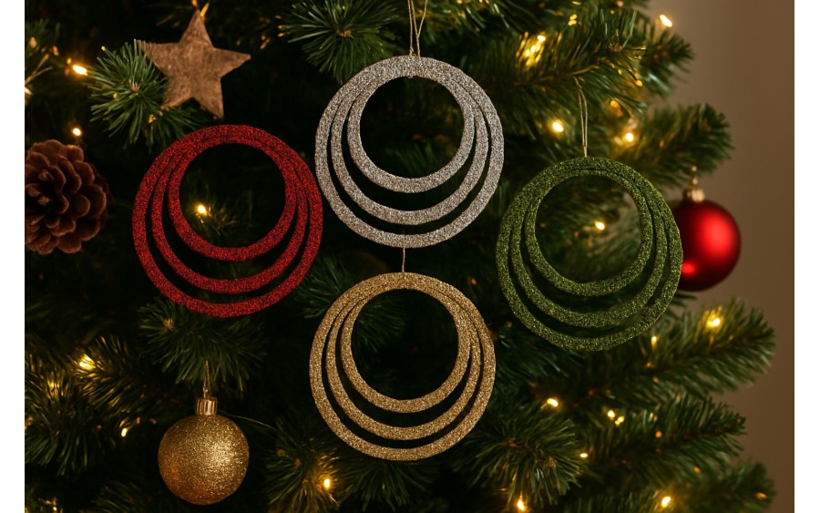 12x Ozdoba świąteczna zielona kółko