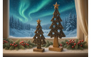 Figurka świąteczna drewniana Choinka 40 cm duża