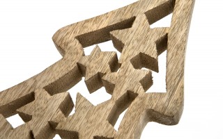 Figurka świąteczna drewniana Choinka 40 cm duża złota