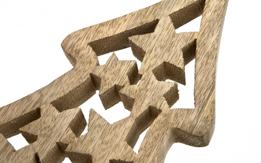 Figurka świąteczna drewniana Choinka 40 cm duża złota