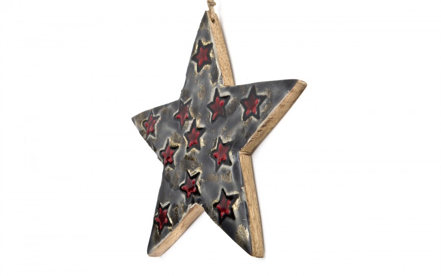Zawieszka świąteczna z drewna Gwiazda 20 cm