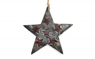 Zawieszka świąteczna z drewna Gwiazda 15 cm