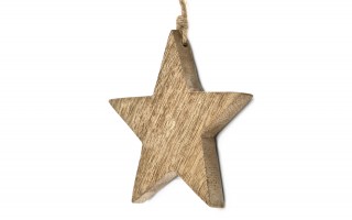 Dekoracja świąteczna z drewna Gwiazda 10 cm