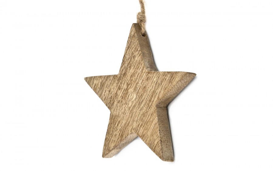 Dekoracja świąteczna z drewna Gwiazda 10 cm