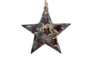Dekoracja świąteczna z drewna Gwiazda 10 cm