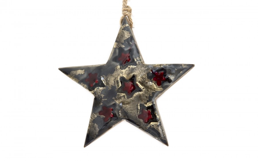 Dekoracja świąteczna z drewna Gwiazda 10 cm