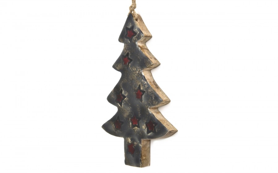 Zawieszka świąteczna z drewna Choinka 15 cm