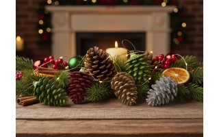 6x Ozdoba świąteczna szyszka zielona