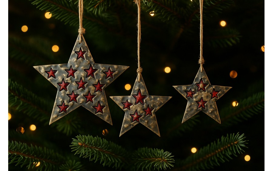 Dekoracja świąteczna z drewna Gwiazda 10 cm