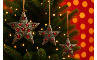 Zawieszka świąteczna z drewna Gwiazda 20 cm