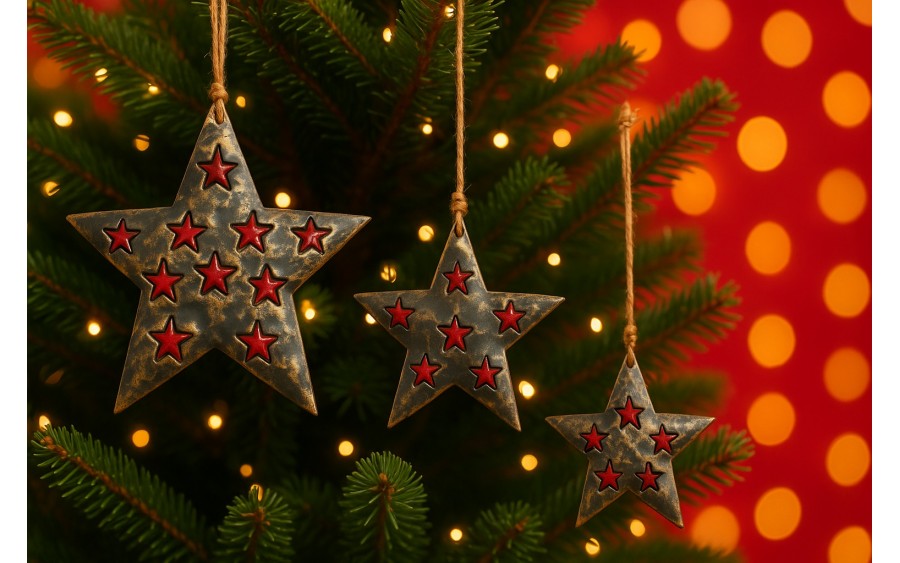 Dekoracja świąteczna z drewna Gwiazda 10 cm