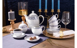 Serwis Kawowy 12 osób 15 El. Kobalt WA-160