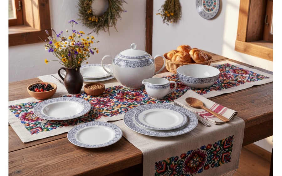 Serwis Obiadowy Dla 12 Osób 42 El. Kobalt WA-160