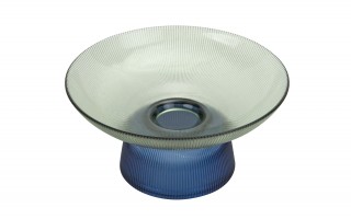 Patera dekoracyjna szklana 25 cm zielono-niebieska