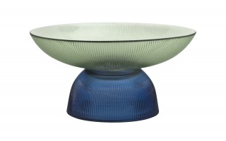 Patera dekoracyjna szklana 25 cm zielono-niebieska